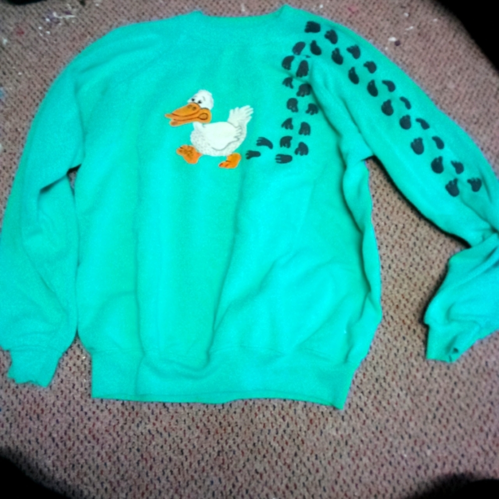 Turquoise Hanes duck sweater